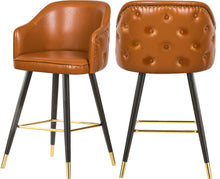 Load image into Gallery viewer, Barbosa Cognac Faux Leather Counter/Bar Stool image