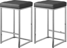 Load image into Gallery viewer, Nicola Grey Faux Leather Stool image