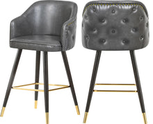 Load image into Gallery viewer, Barbosa Grey Faux Leather Counter/Bar Stool image