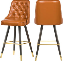 Load image into Gallery viewer, Portnoy Cognac Faux Leather Counter/Bar Stool image