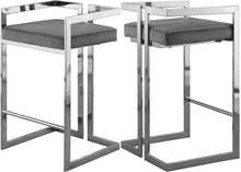 Load image into Gallery viewer, Ezra Grey Velvet Stool image
