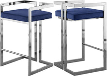 Load image into Gallery viewer, Ezra Navy Velvet Stool image