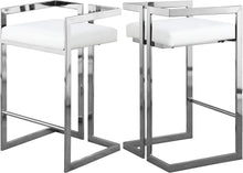 Load image into Gallery viewer, Ezra White Faux Leather Stool image