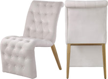 Load image into Gallery viewer, Curve Cream Velvet Dining Chair image