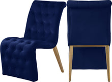 Load image into Gallery viewer, Curve Navy Velvet Dining Chair image