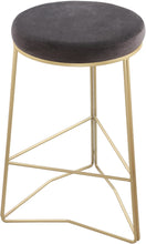 Load image into Gallery viewer, Tres Grey Velvet Counter Stool image