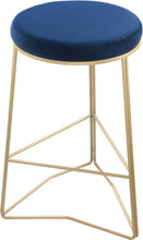 Load image into Gallery viewer, Tres Navy Velvet Counter Stool image