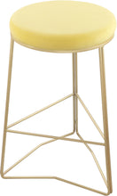 Load image into Gallery viewer, Tres Yellow Velvet Counter Stool image