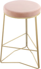 Load image into Gallery viewer, Tres Pink Velvet Counter Stool image