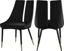Load image into Gallery viewer, Sleek Black Velvet Dining Chair image