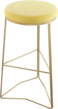 Load image into Gallery viewer, Tres Yellow Velvet Bar Stool image