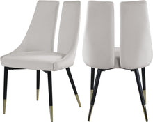 Load image into Gallery viewer, Sleek Cream Velvet Dining Chair image