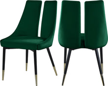 Load image into Gallery viewer, Sleek Green Velvet Dining Chair image
