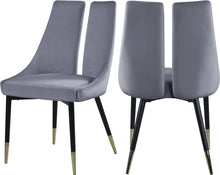 Load image into Gallery viewer, Sleek Grey Velvet Dining Chair image