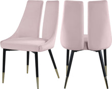 Load image into Gallery viewer, Sleek Pink Velvet Dining Chair image