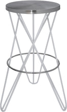 Load image into Gallery viewer, Mercury White / Silver Bar Stool image