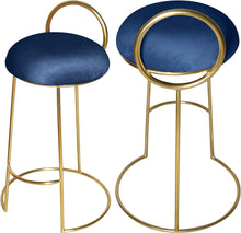 Load image into Gallery viewer, Ring Navy Velvet Counter Stool image