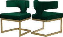 Load image into Gallery viewer, Alexandra Green Velvet Dining Chair image