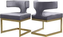 Load image into Gallery viewer, Alexandra Grey Velvet Dining Chair image