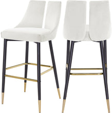 Load image into Gallery viewer, Sleek Cream Velvet Stool image