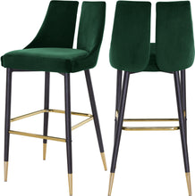 Load image into Gallery viewer, Sleek Green Velvet Stool image