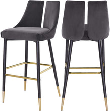 Load image into Gallery viewer, Sleek Grey Velvet Stool image