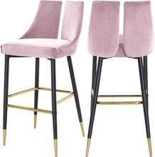 Load image into Gallery viewer, Sleek Pink Velvet Stool image