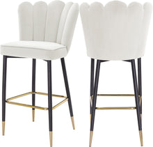Load image into Gallery viewer, Lily Cream Velvet Stool image
