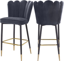 Load image into Gallery viewer, Lily Grey Velvet Stool image