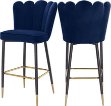 Load image into Gallery viewer, Lily Navy Velvet Stool image