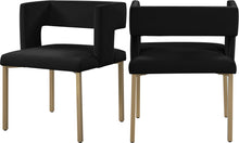 Load image into Gallery viewer, Caleb Black Velvet Dining Chair image