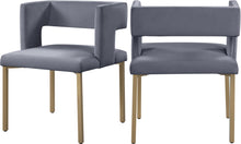 Load image into Gallery viewer, Caleb Grey Velvet Dining Chair image