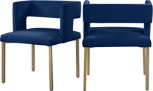 Load image into Gallery viewer, Caleb Navy Velvet Dining Chair image