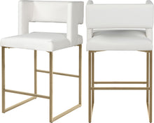 Load image into Gallery viewer, Caleb White Faux Leather Counter Stool image