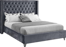 Load image into Gallery viewer, Aiden Grey Velvet Full Bed image