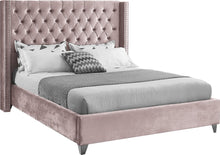 Load image into Gallery viewer, Aiden Pink Velvet King Bed image