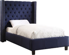 Load image into Gallery viewer, Ashton Navy Linen Twin Bed image