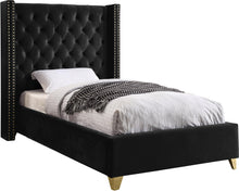 Load image into Gallery viewer, Barolo Black Velvet Twin Bed image