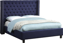 Load image into Gallery viewer, Ashton Navy Linen Queen Bed image