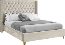 Load image into Gallery viewer, Barolo Cream Velvet Queen Bed image