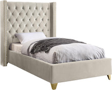 Load image into Gallery viewer, Barolo Cream Velvet Twin Bed image