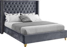 Load image into Gallery viewer, Barolo Grey Velvet Queen Bed image