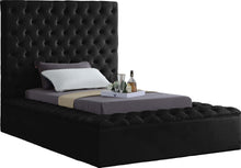 Load image into Gallery viewer, Bliss Black Velvet Twin Bed (3 Boxes) image