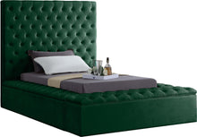 Load image into Gallery viewer, Bliss Green Velvet Twin Bed (3 Boxes) image