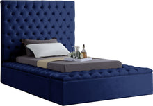 Load image into Gallery viewer, Bliss Navy Velvet Twin Bed (3 Boxes) image
