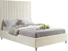 Load image into Gallery viewer, Candace Cream Velvet Queen Bed image