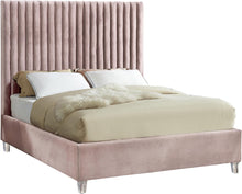 Load image into Gallery viewer, Candace Pink Velvet Queen Bed image