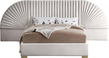 Load image into Gallery viewer, Cleo Cream Velvet Queen Bed (3 Boxes) image