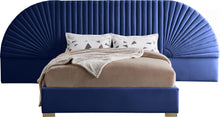Load image into Gallery viewer, Cleo Navy Velvet Queen Bed (3 Boxes) image