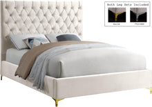 Load image into Gallery viewer, Cruz Cream Velvet Queen Bed image